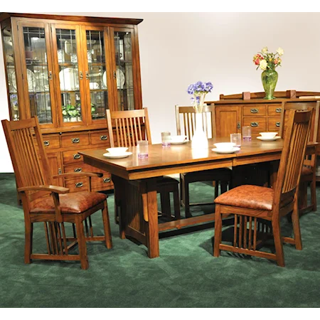 Rectangular Table w/ Arm and Side Chairs